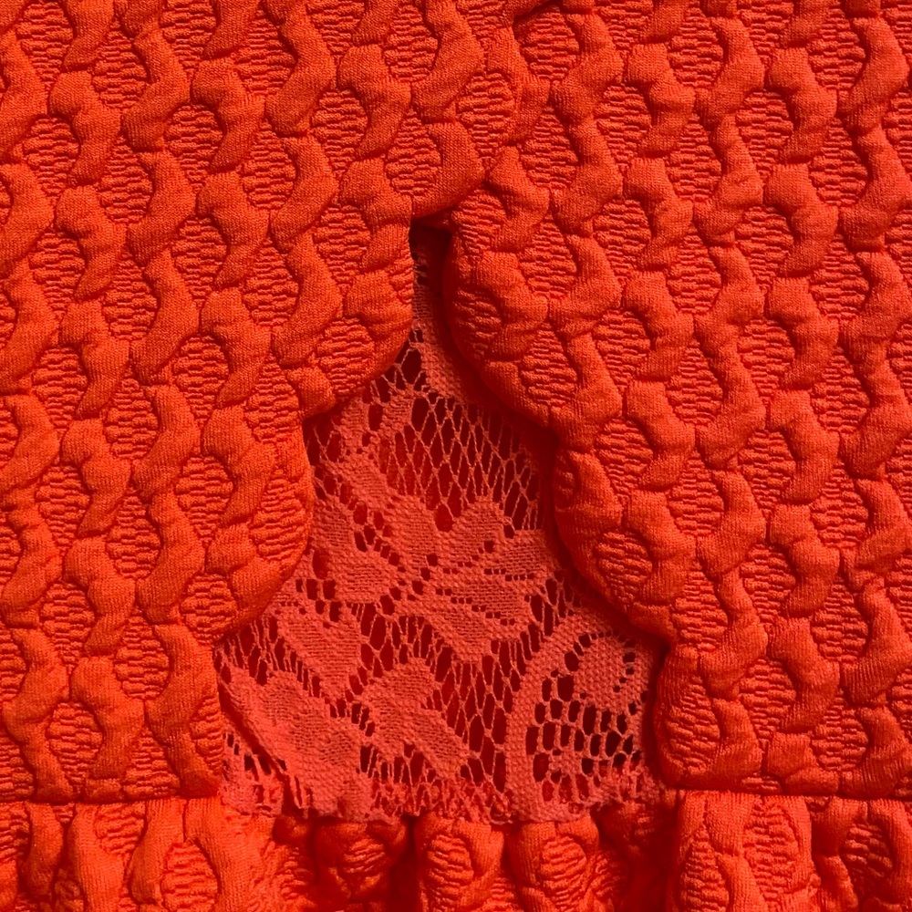 [[Anthropologie]] Maeve Coral Scalloped Dress, Size Medium - Picture 6 of 13